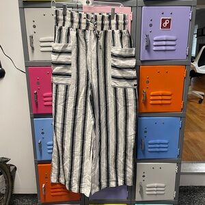 Hurley Black and White Striped Pants